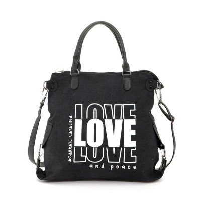 Agárrate Catalina - Cartera Bolso De Lona Negro