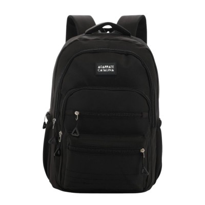 Agarrate Catalina - Mochila Portanotebook Bolsillos Con Cierres 18" Negro.