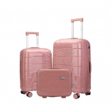 Set Valija Agarrate Catalina Polipropileno 3 Piezas Cabina, Mediana + Beauty Rosa