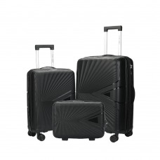 Set Valija Agarrate Catalina Polipropileno 3 Piezas Cabina, Mediana + Beauty Negro