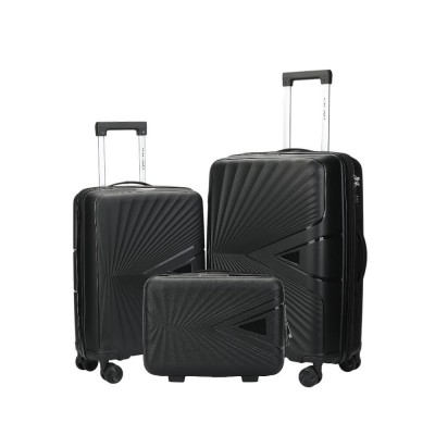 Set Valija Agarrate Catalina Polipropileno 3 Piezas Cabina, Mediana + Beauty Negro