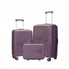 Set Valija Agarrate Catalina Polipropileno 3 Piezas Cabina, Mediana + Beauty Violeta