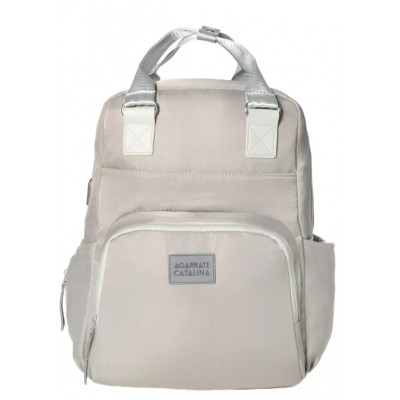 Agarrate Catalina - Mochila Maternal Bolsillo Al Frente Y Laterales Beige