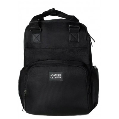 Agarrate Catalina - Mochila Maternal Bolsillo Al Frente Y Laterales Negro
