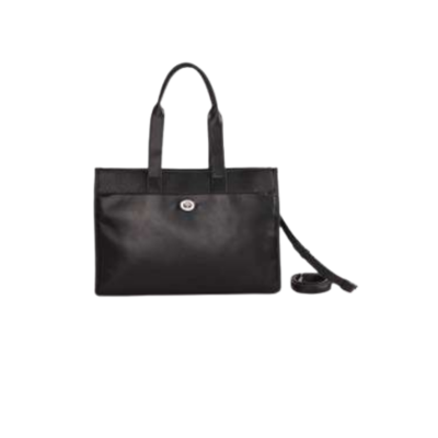 Cartera Basilea De Pu Graneado Y Liso Negro