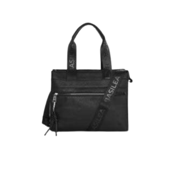 Cartera Basilea De Pu Saffiano Con Llavero Desmontable Negro