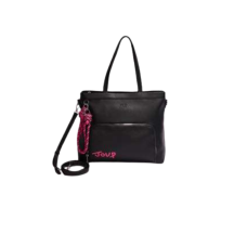 Cartera Joup De Pu Con Llavero Desmontable Negro