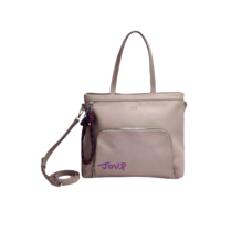 Cartera Joup De Pu Con Llavero Desmontable Beige