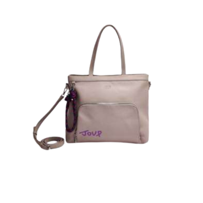 Cartera Joup De Pu Con Llavero Desmontable Beige
