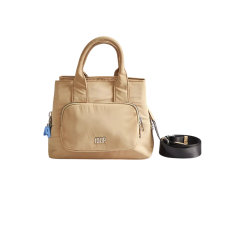 Bandolera Joup De Nylon Con Llavero Desmontable Beige