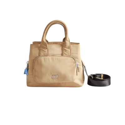 Bandolera Joup De Nylon Con Llavero Desmontable Beige