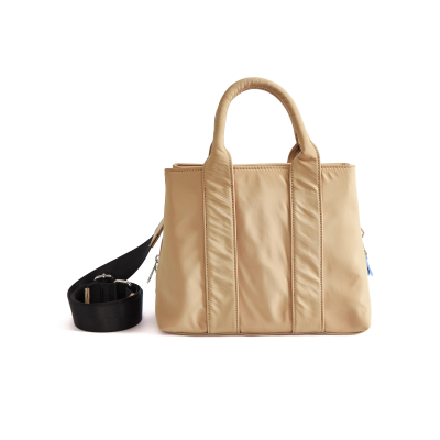 Bandolera Joup De Nylon Con Llavero Desmontable Beige