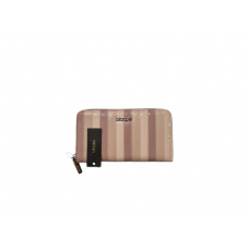 Billetera Blaque Rosa Simple Con Cierre Rayada