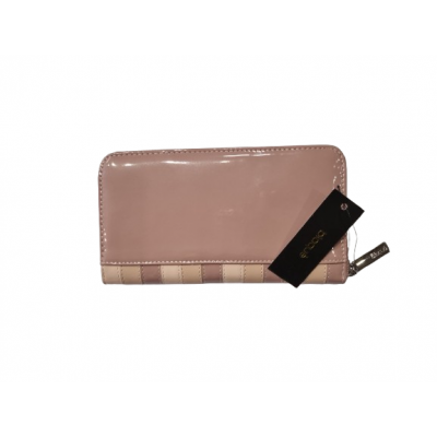 Billetera Blaque Rosa Simple Con Cierre Rayada