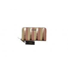 Billetera Blaque Beige Simple Con Cierre Rayada