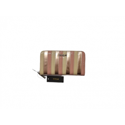 Billetera Blaque Beige Simple Con Cierre Rayada