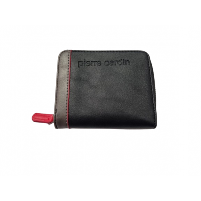 Billetera Pierre Cardin Con Detalles En Rojo Pu