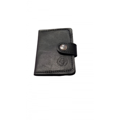 Tarjetero Chico Negro Cuero Argentino Rfid