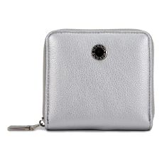 Billetera Squash Con Cierre Plateado Pu