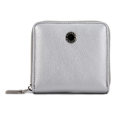 Billetera Squash Con Cierre Plateado Pu