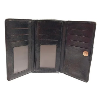 Billetera Canteo Cuero Pu Negro