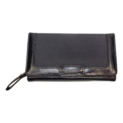 Billetera Canteo Cuero Pu Negro