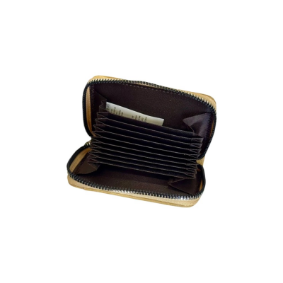 Tarjetero Cuero Pu Canteo Limón