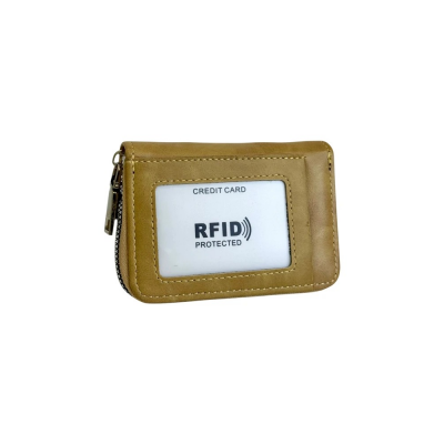 Tarjetero Cuero Pu Canteo Limón