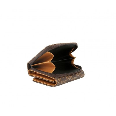 Billetera Squash Marron Con Logo Pu
