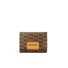 Billetera Squash Marron Con Logo Pu