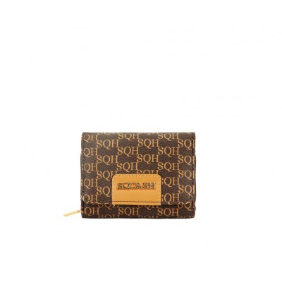 Billetera Squash Marron Con Logo Pu