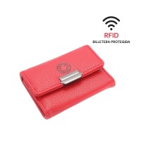 Billetera Agarrate Catalina Rojo Con Botón De Cierre