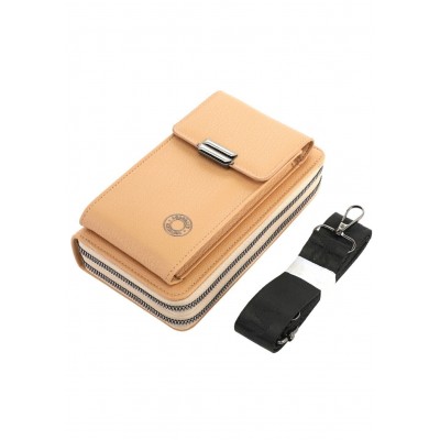 Billetera Agarrate Catalina Beige Porta Celular Doble