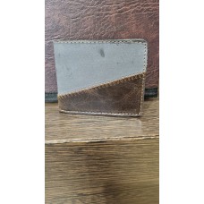 Billetera Cuero Argentino Gris Y Marrón