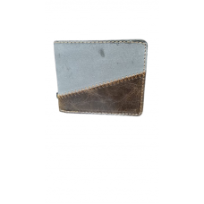 Billetera Cuero Argentino Gris Y Marrón