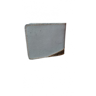 Billetera Cuero Argentino Gris Y Marrón