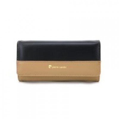 Billetera Pierre Cardin  Fichero Negro Y Beige Imantada
