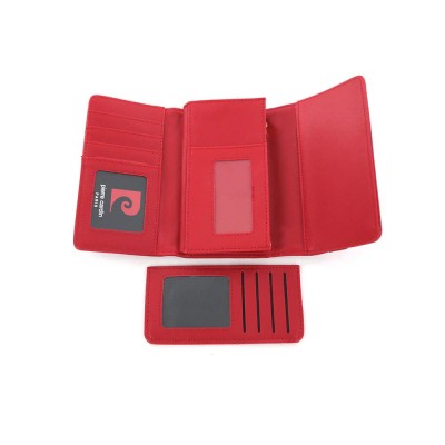Billetera Pierre Cardin Rojo Con Tarjetero Desmontable