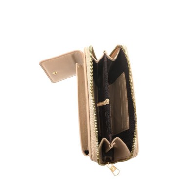 Billetera Pierre Cardin Dama Porta Celular Beige