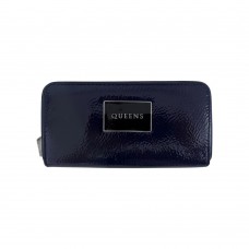 Billetera Queens Azul Charol Pu