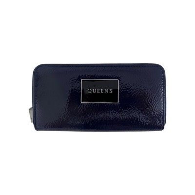 Billetera Queens Azul Charol Pu