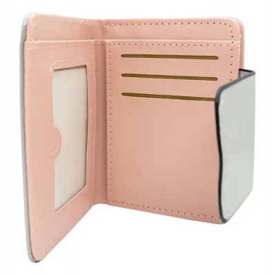 Billetera Queens Pocket Plateada Con Botón Y Monedero Pu