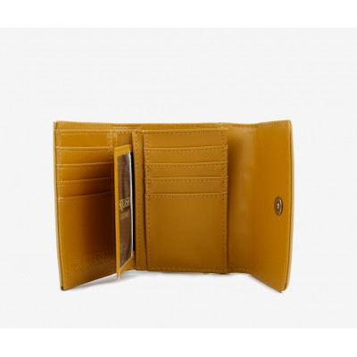 Billetera Squash Beige Con Detalles En Naranja Y Violeta Pu