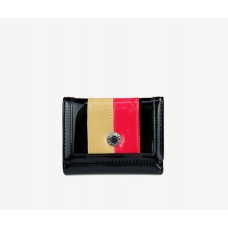 Billetera Squash Negro Con Detalles En Rosa Y Beige Pu