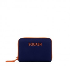 Tarjetero Squash  Azul Cierre Naranja