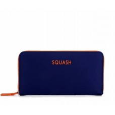 Billetera Squash Tela Doble Cierre Azul Y Naranja