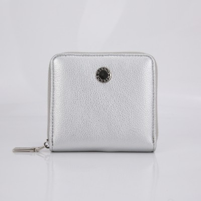 Billetera Squash Con Cierre Plateado Pu