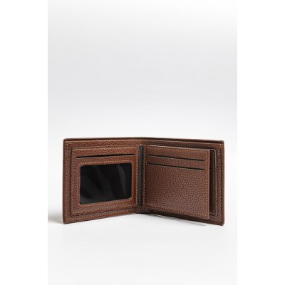 Billetera Squash Pu Graneado Marrón Claro Con Rfid