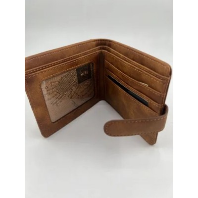 Billetera Squash Pu Gastado Pasador Suela Con Rfid