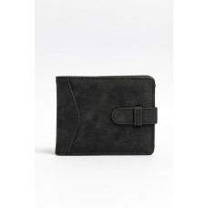 Billetera Squash Pu Gastado Pasador Negro Con RFID